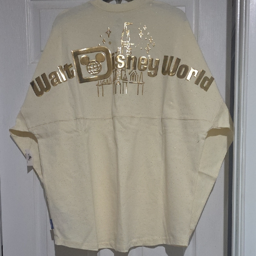 DISNEY Cream Sweatshirt with Gold Logo
